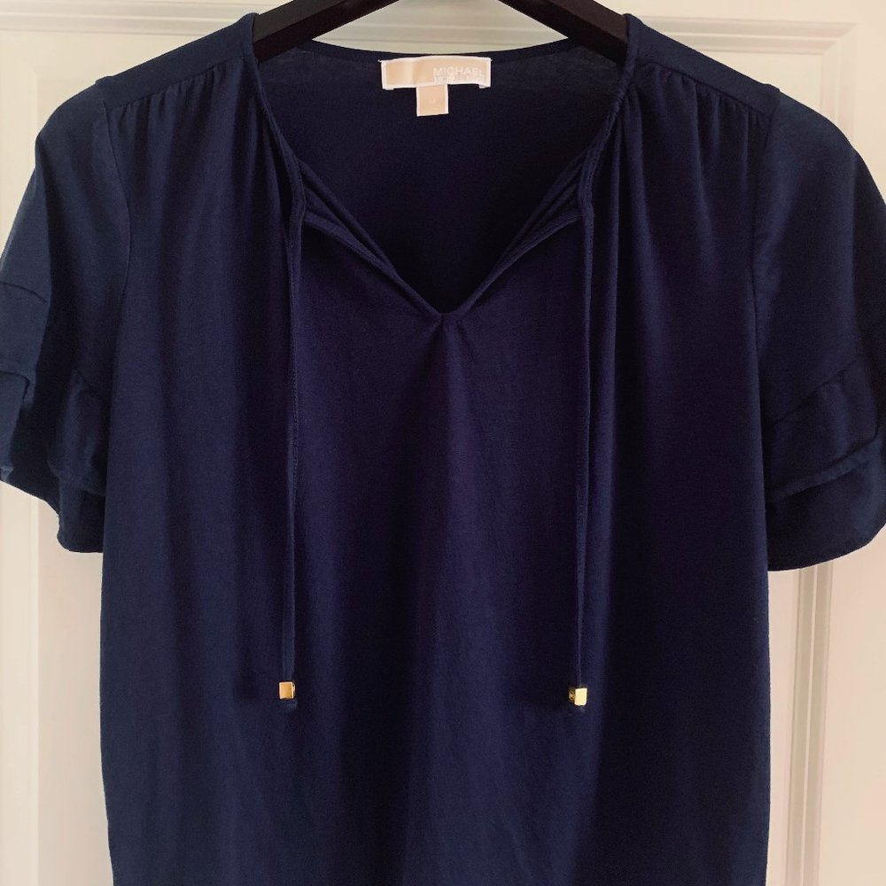 **LAST CHANCE** *NWOT* MICHAEL by Michael Kors Navy Blouse - Picture 3 of 8